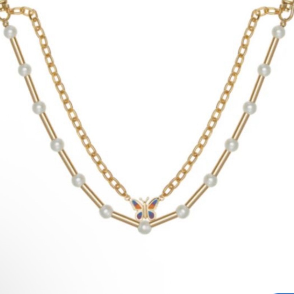 STUGAZI NWT Japan Exclusive Kiana Gold/Pearl Butterfly Necklace or Belt NEW - Picture 3 of 6